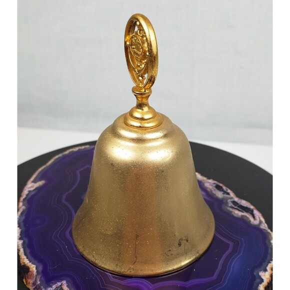 Vintage Brass Bell with AVON CALLING Design on the Handle Size 3" X 2" It Sounds - Picture 10 of 11